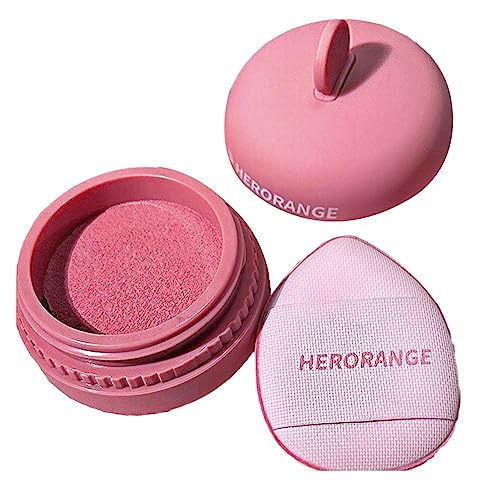 Colorete monocromático Vigor mate ligero delicado polvo rojo Puff maquillaje fácil mejilla pulgar bálsamo cosméticos con To T7X6 Colo