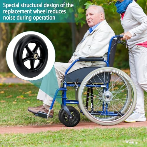 200mm Solide Ersatzräder-2 Stück Ersatzrad Rollator Vorderräder,Rutschfeste&Stoßdämpfung,Ersatzrad für Rollstühle-8mm Lagerinnendurchmesser Für Rollstühle,Rollatoren,Gehhilfen,Radersatz