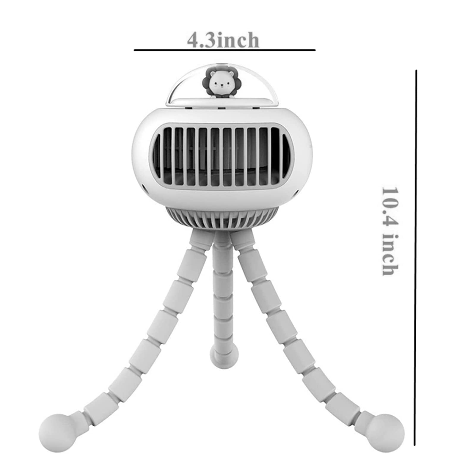 Ventilatore per Passeggino, Ventilatore A Clip con Luci A LED, Ventilatore Portatile Portatile Portatile, Ricaricabile Tramite USB, per Auto, Passeggino, Bici, Campeggio, Palestra,