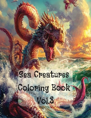 Sea Creatures Coloring Book vol.3: Explore Marine Life with 40+ pages of creatures. Stress-Relieving Designs: Kraken, Sharks, Fi