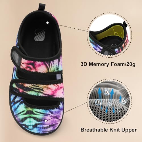 Image of Besroad Womens Walking Shoes Wide Diabetic Shoes Adjustable Barefoot Casual Sneakers Breathable Zero Drop Arthritis Edema Sneakers Indoor Outdoor