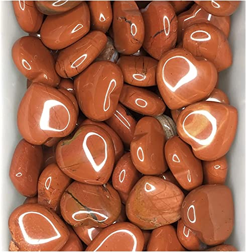 Corazón de jaspe rojo natural AMAZWI para decoración y meditación 2