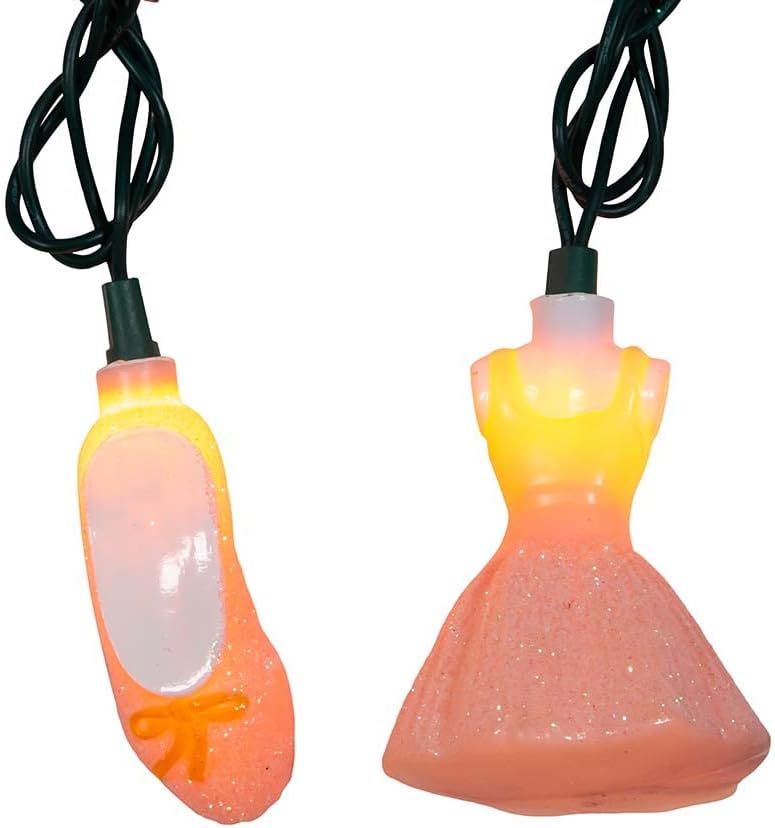 Kurt S. Adler UL 10-Light Glitter Tutu and Ballet Shoes Set