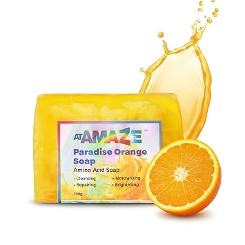 Amino Acid Soap Bar for Women, Men & Kids with Oil Blend, Orange, 100g