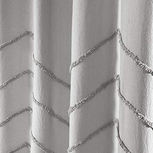Lush Decor Light-Gray Chenille Chevron Window Curtain Panel Pair (95" X 40") #TOP2