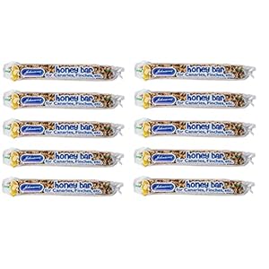 10 PACK JOHNSONS CANARY HONEY BARS SMALL BIRD HANGING CAGE SEED TREAT STICKS