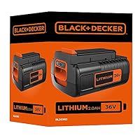 BLACK+DECKER Akku 36V 2.0 Ah Li-Ion Ersatzakku kompatibel mit allen Black+Decker 36V-Geräten mit Ladezustandsanzeige - BL20362 – Ansicht 3