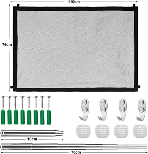 Marribol Pet Gate For Dogs, Mesh Fabric Gate For Pet Dogs, Portable Folding Door Suitable For Stairs, Doors, And Exit, 28'' X 44'',Black,1Pc #TOP5