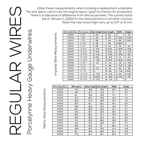 Porcelynne Carbon Steel Replacement Underwire Repair - Nylon Coated - Heavy Gauge Sturdy Wire for Bras - Vertical Wire Size 52-1 Pair - See Pictures for Measurements and How to Order by Porcelynne - Image 4