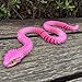 TiTiC 3D Printed Snake Toys,Articulated Flexible 3D Printed Viper Fidget Toy,Realistic Slithering Design, Collectible Articulated Model (Pink White, 18 in)