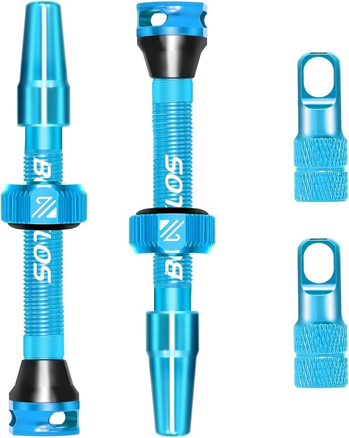 AEYINO Presta Valve Tubeless Stem 44 mm, Valve Stem Kit with Valve Core Removal Tool for Road Bike/Mountain Bike/MTB, Fit Most Bicycle Rims, Super Light Durable Aluminum Stem Colorful
