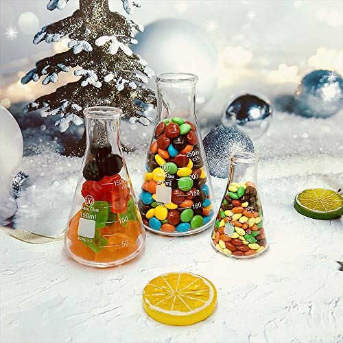 Glass Erlenmeyer Flask Set 50Ml 150Ml And 250Ml, Narrow Mouth Graduated Flasks, 3.3 Borosilicate Glass, Ideal For Laboratory, Classroom Or Home Use, Huaou #TOP5