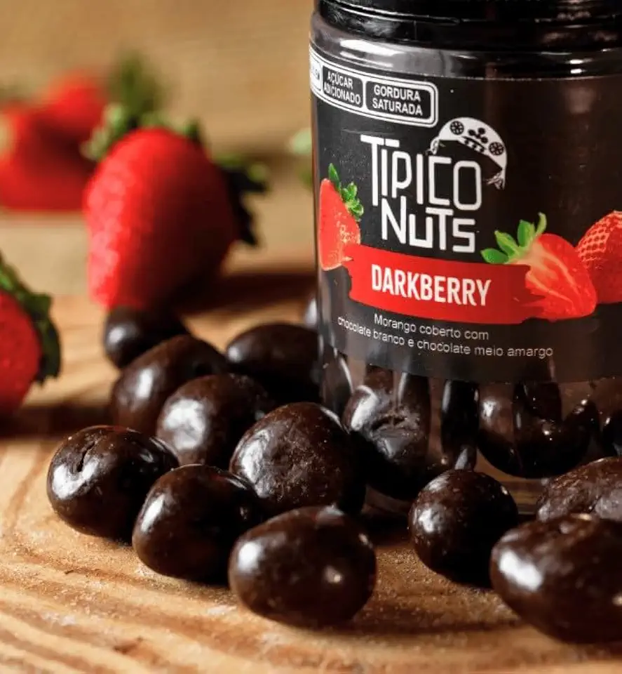 Morango com Chocolate Branco e Chocolate Amargo - Darkberry (Pote 180g)