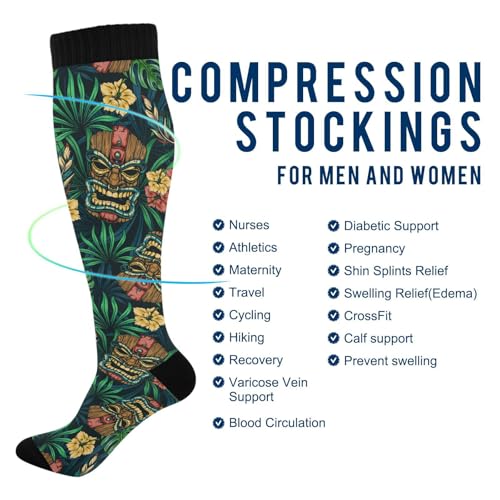 Image of Compression Socks for Women & Men, Knee High Socks for Circulation Medical Running Athletic Nurse Travel