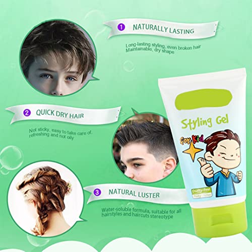 Kids Hair Gel,Styling Gel for Kids All Natural Baby Hair Gel Medium-Strong Hold, Beige, 125 ml (Pack of 1) - Image 4