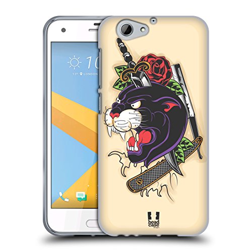 Head Case Designs Panther Old School Tattoos Soft Gel Handyhülle Hülle kompatibel mit HTC One A9s