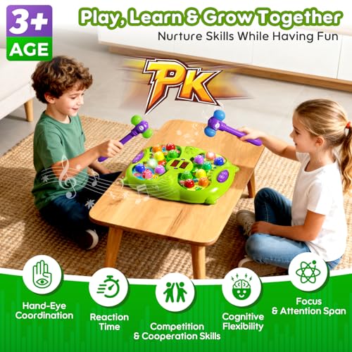 Noltola Monster Whack-a-Mole Game for Kids Ages 3-12, 1-2 Player Interactive Game with Lights & Music, 3 Game Modes STEM Learning Toy for Boys Girls, Family Game Night Indoor Party Game, Birthday Gift by Noltola - Image 2