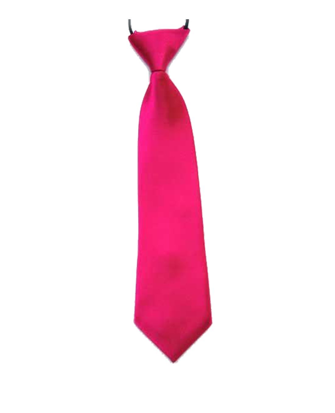 Supgod Boys Hot Pink Pre-Tied Ties. Satin Plain Coloured Childrens Tie. Elasticated. 22 Colours Available. Handmade. Wedding, School, Fashion (, Tie)