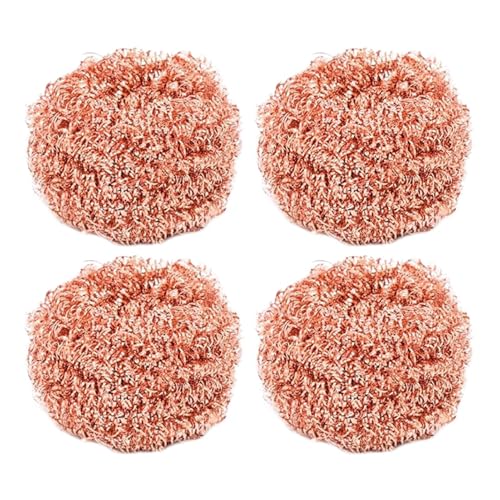 yakermur Esponjas abrasivas de cobre, limpiador de cocina extrafuerte, almohadillas de limpieza reutilizables, accesorios de cocina versátiles para estufa, horno y sartén