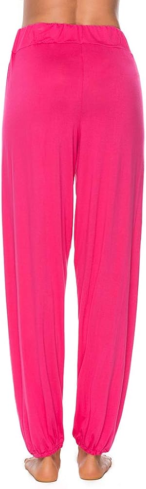 AvaCostume High Slit Harem Pants Women Hippie Harem Pants Trousers Small Rose Red