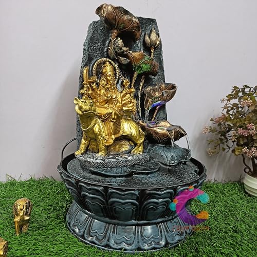 Image of Decorative Water Fountain for Home Decor, Office, Indoor & Outdoor, Garden, Puja Room, Vaastu, Reception, Spa, Gifting. (Durga Ma)