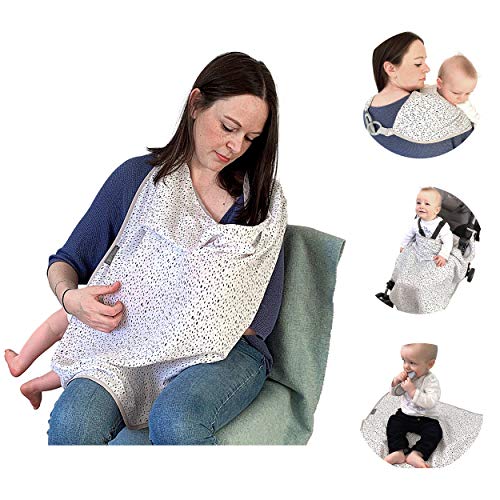 Cheeky Chompers - Funda de lactancia y bambú de origen sostenible y muselina de algodón orgánico con 6 usos inteligentes, incluye funda para envolver y cochecito de bebé, súper suave Baby Essentials Cover