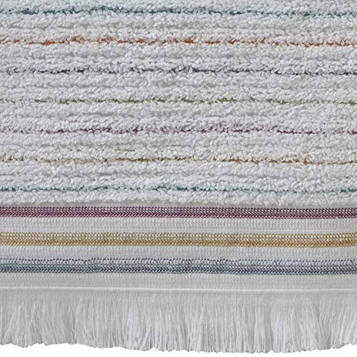 Skl Home By Saturday Knight Ltd. Subtle Stripe Bath Towel,White/Multi 28X54 #TOP2