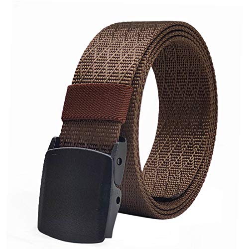 Image of WYuZe Men's Military Tactical Web Belt, Casual Nylon Webbing with No Metal Buckle