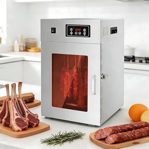 Professional 800W Stainless Steel Biltong Box & Food Dehydrator, Digital Control for Even Drying of Jerky, Meat, Sausages - Ideal Kitchen Appliance for Home Chefs