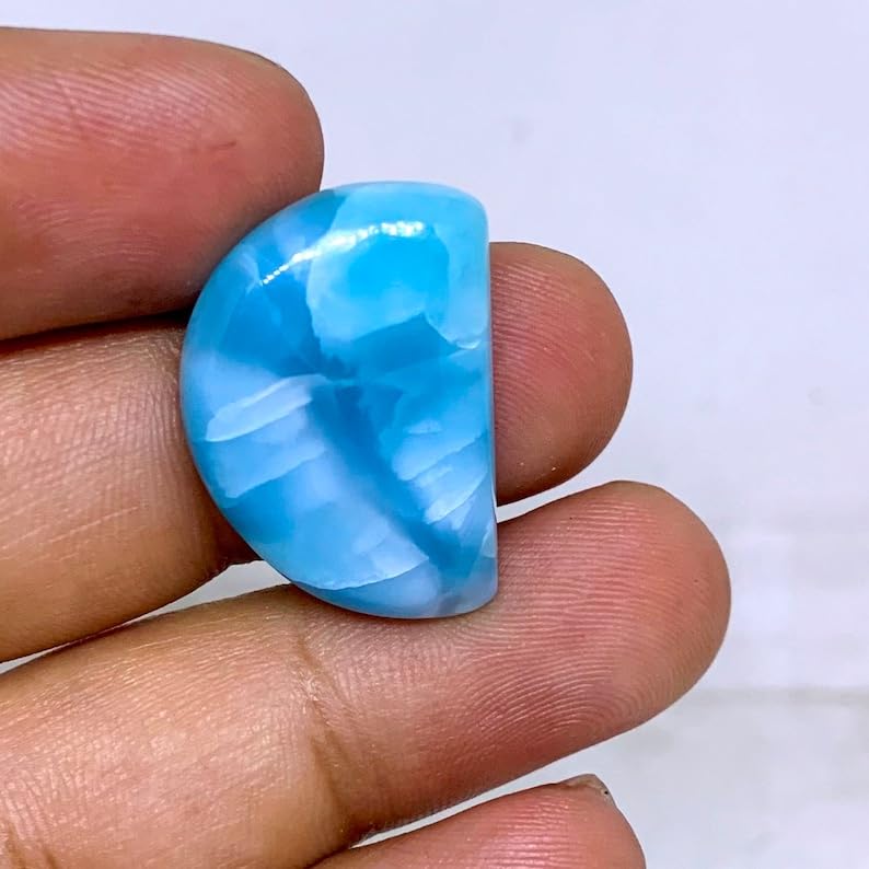 Larimar naturel en cabochon pour façonner un pendentif bohème chic unique