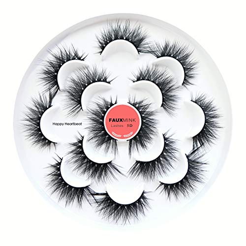 Happy Heartbeat 5D Faux Mink Lashes Handmade Luxurious 20mm lashes Thick Volume Fluffy Natural Dramatic False Eyelashes (45)