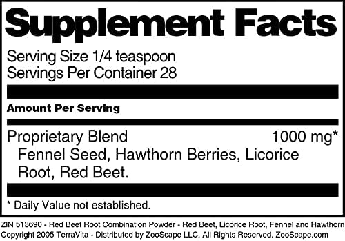 Miniatura 4 de Terravita Polvo combinado de raíz de remolacha roja, raíz de regaliz, hinojo y espino (1 oz, ZIN 513690) - Paquete de 3