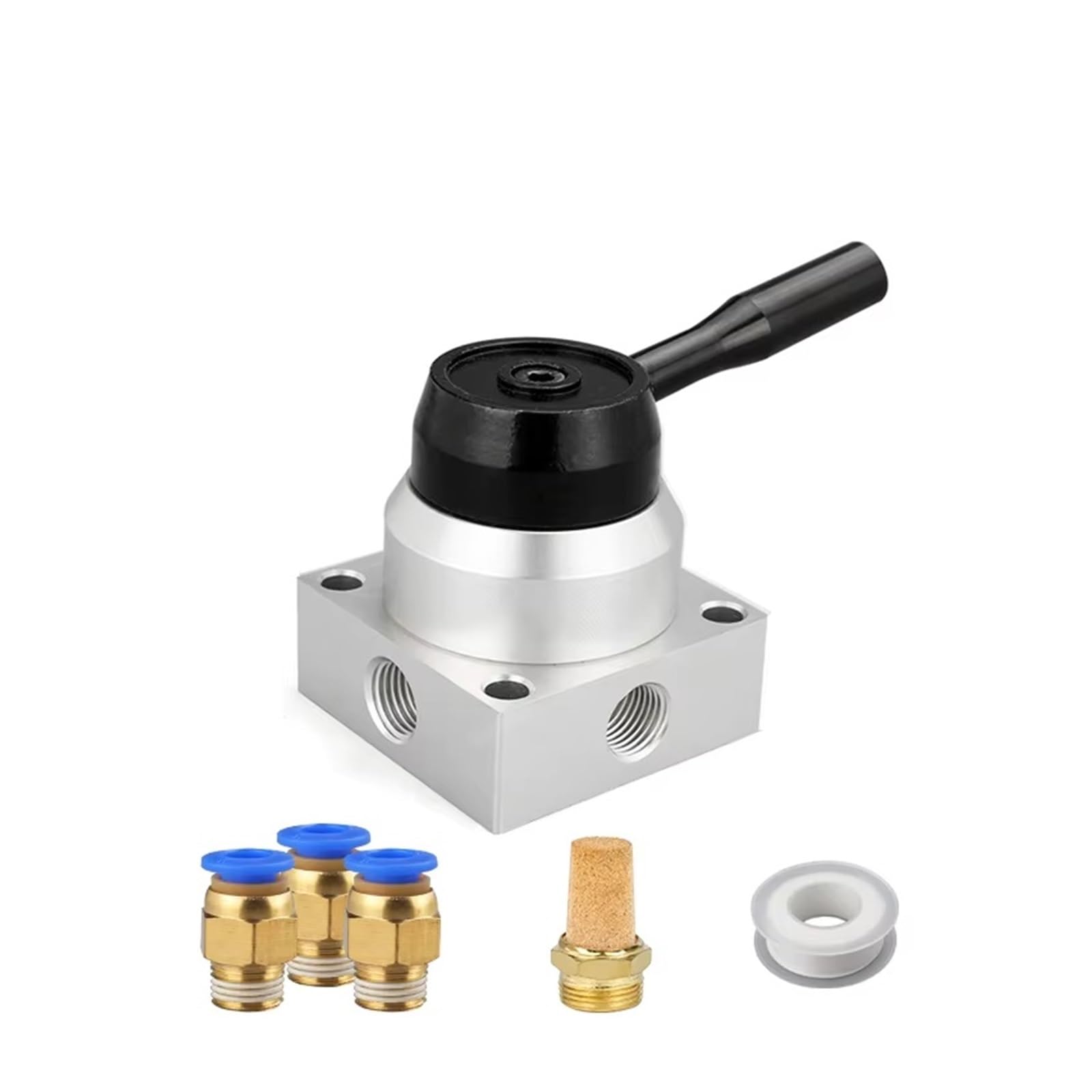 Valvola manuale pneumatica a leva rotante a 4/3 vie Controllo manuale del flusso 3 posizioni 4 porte K34R6-8D 4HV310-10(K34R6-8,With 12mm fitting)
