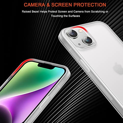 Coque iPhone 14 Plus rigide translucide étui antichoc blanc