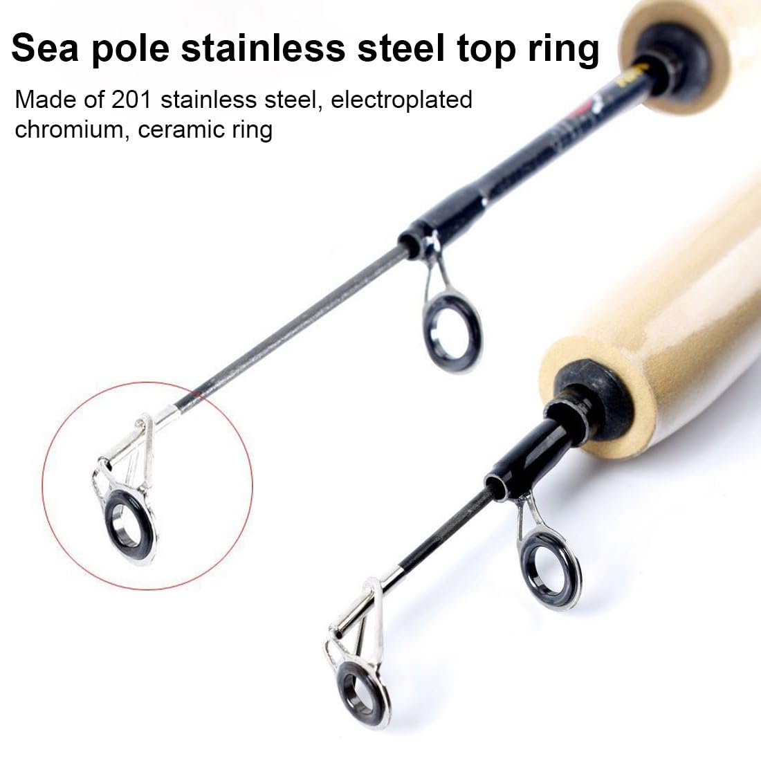 8 pcs Guías de Cañas de Pescar Tamaño Mixto Kit de Reparación Anillas Pesca Accesorios para Caña de Pescar Juego de 7 Piezas Diferentes
