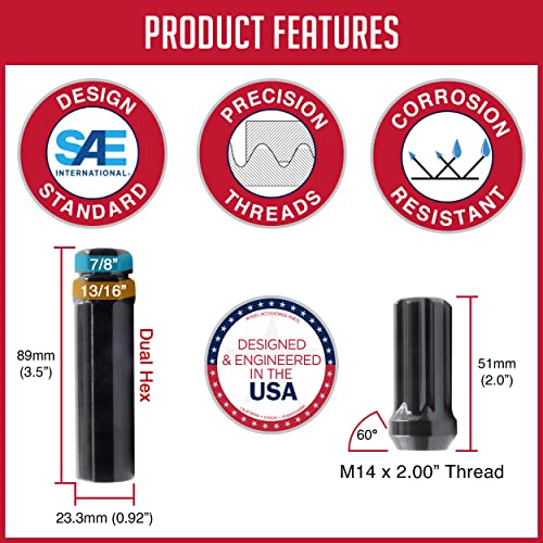 image for Wheel Accessories Parts 24 Pcs 14mm 2.0 14x2.0 Thread Truck 1.90