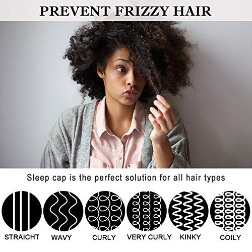 6 Pieces Satin Lined Sleep Cap Slouchy Beanie Slap Hat Night Hair Wrap Caps For Women Girls, One Size (Black, Navy Blue, Khaki, Army Green, Wine Red, Dark Grey) #TOP4