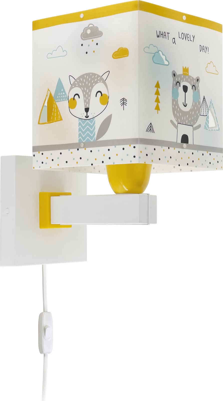 Dalber Kinder Wandlampe Hello Little Tiere Bären 73249 | Wandleuchte; Kinderzimmer; E27 - 1 x 15W