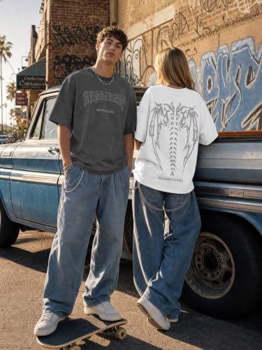 Image of EMMIOL Mens Y2k Baggy Shirts Graphic Tees Oversized Crew Neck Short Sleeve Streetwear Tshirts Summer Tops 2026