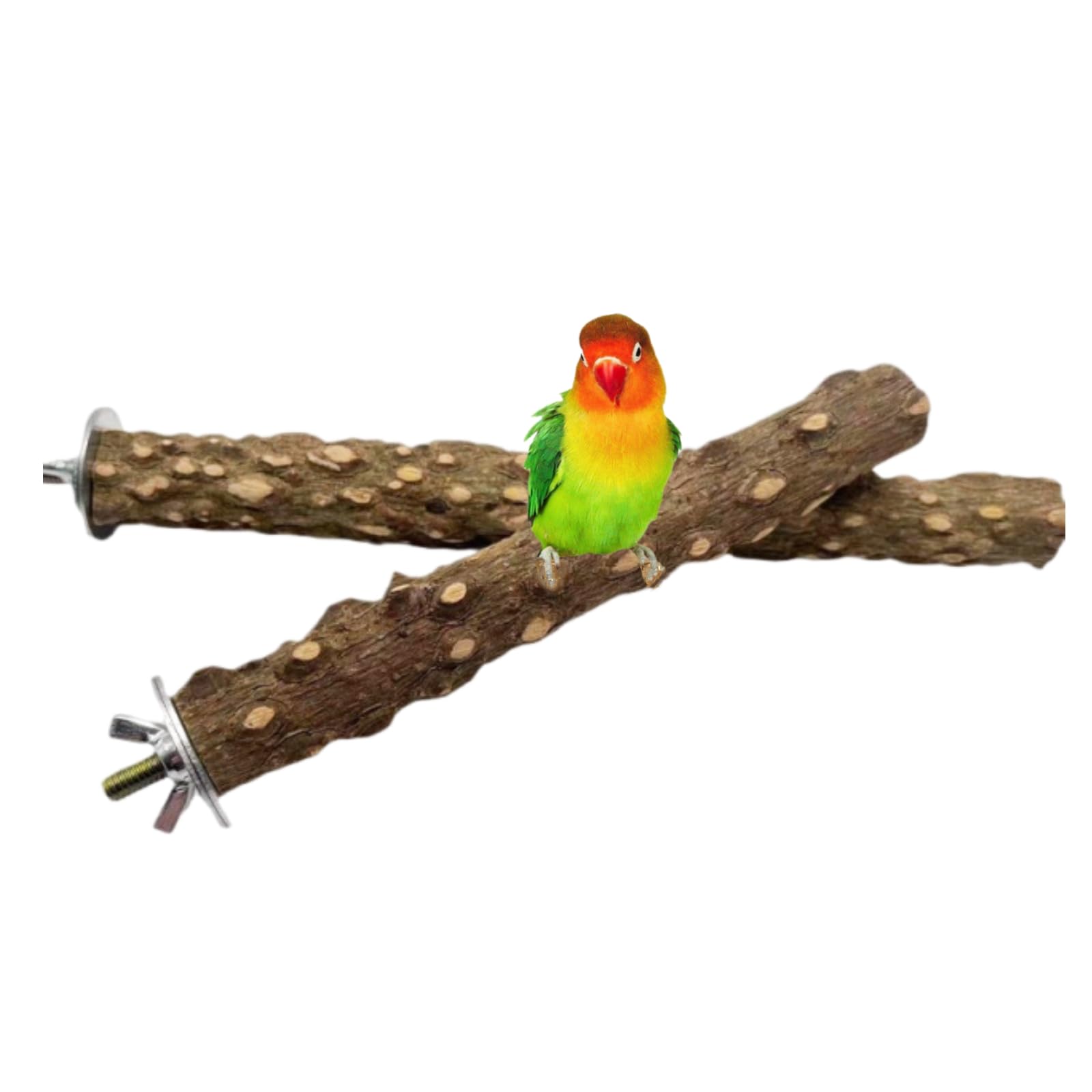 YFFSFDC 鳥 止まり木I型 パーチ オウムインコ爪を磨く 噛むおもちゃ 自然りんごの木 設置簡単鳥休み場所 ストレス解消 ステージ おもちゃ鳥用品 2本セット(20cm＋25cm)
