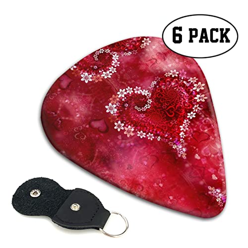 Romantique Heart Lot de 6 médiators pour guitare acoustique, guitare électrique, basse, ukulélé – fin, moyen et épais - Les Beatles, Paul McCartney, John Lennon, RIngo Starr, George Harrison Romantique Heart Lot de 6 médiators pour guitare acoustique, guitare électrique, basse, ukulélé – fin, moyen et épais – Image 3