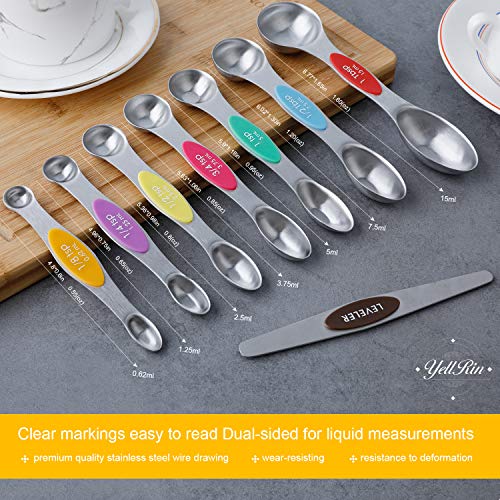 Magnetic Measuring Spoons Set Stainless Steel Dual Sided Measuring Spoons - image 8