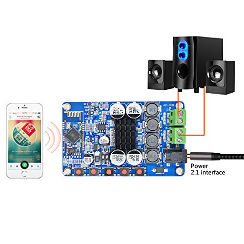 Aideepen 50W + 50W TDA7492P 2x50 Watt Dual Channel Amplifier Wireless Digital Bluetooth 4.0 Audio Receiver Amplifier Board (Blue) - Thumbnail 2