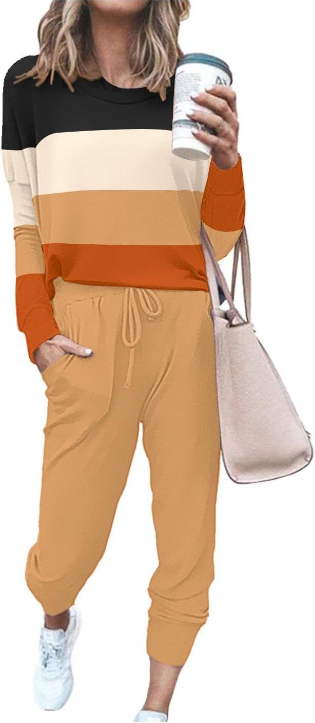 ETCYY NEW Lounge Sets for Women Sweatsuits Sets Two Piece Outfit Long Sleeve Pant Workout Athletic Tracksuits