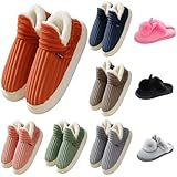 Zapatillas de estar por casa de invierno para mujer, de felpa, suaves y cálidas, zapatillas de fieltro mullidas, unisex, clásicas, regalos reconfortantes para mujeres, Gris Mujer6, 44