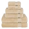 Cotton Paradise 6 Piece Towel Set, 100% Cotton Soft Absorbent Turkish Towels for Bathroom, 2 Bath Towels 2 Hand Towels 2 Washcloths, Beige Towel Set
