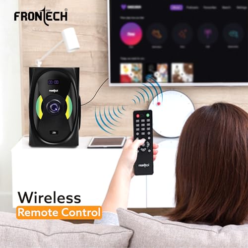 Image of FRONTECH SW-0142 2.1 Channel Bluetooth Speaker System - 70W, USB /BT /FM, LED Display, 1 Year Warranty | Black