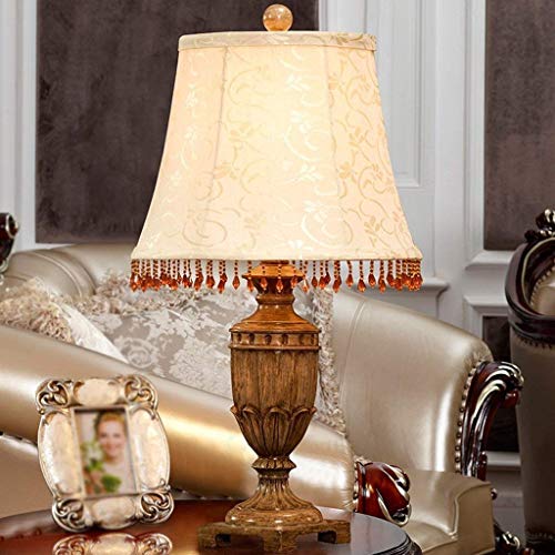 Lampe de bureau chic pour chambre et hôtel corps en résine et abat-jour E27