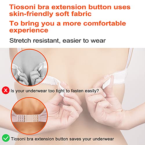 D Club Tiousoni 6 Pieces Women's Bra Extenders 2 Hook / 3 Hook Comfortable Stretchy Bra Extension Strap (Black, White, Nude) - Image 6