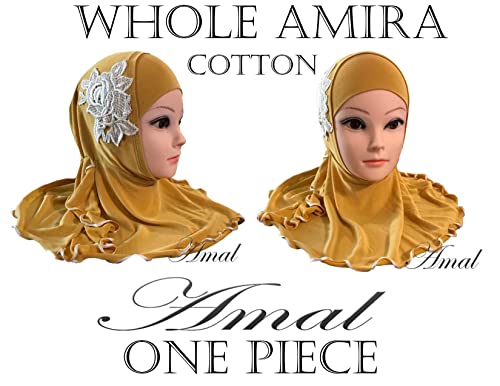 AMAL❤️Children Girls Kid Muslim Hijab Islamic Scarf Headwear For 2-12 Years Cotton USA2